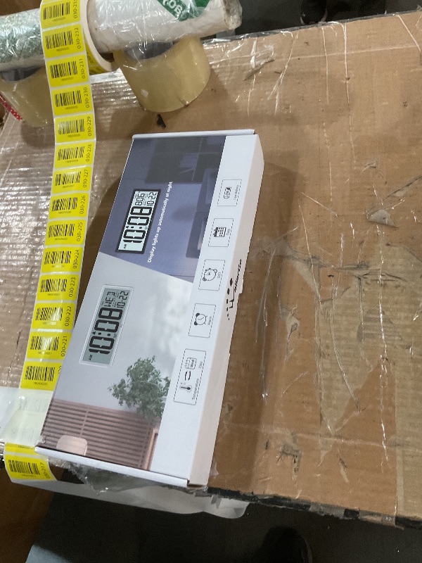 Photo 2 of WallarGe Backlight Digital Wall Clock Battery Operated - with Temperature and Date 14.5'' Large Digital Wall Clock, Easy to Read and Set, Auto DST