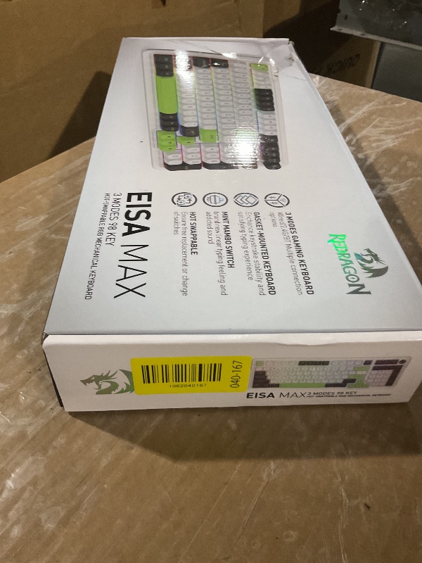 Photo 1 of ***(PARTS ONLY/ MAJOR DAMAGE/ NON FUNCTIONAL)***
Redragon K686 PRO 98 Keys Wireless Gasket RGB Gaming Keyboard, 3-Mode PBT Mechanical Keyboard w/Hot-Swap Socket, Dedicated Knob Control & 5-Layer Noise Dampening, Custom Linear Switch