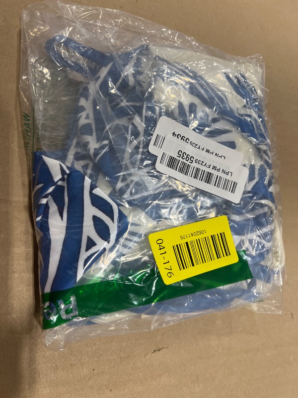 Photo 1 of MakeMeChic Women's Backless Dress Tropical Vacation Outfits Halter Cami Summer Boho Beach Mini Dresses Blue and White Large