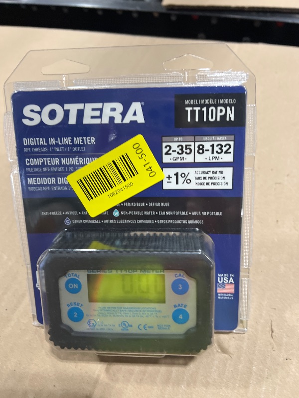 Photo 1 of Fill-Rite TT10AN 1" 2-35 GPM(8-132 LPM) Digital In-line Turbine Meter, Aluminum, Fuel Transfer Meter,Black/Red