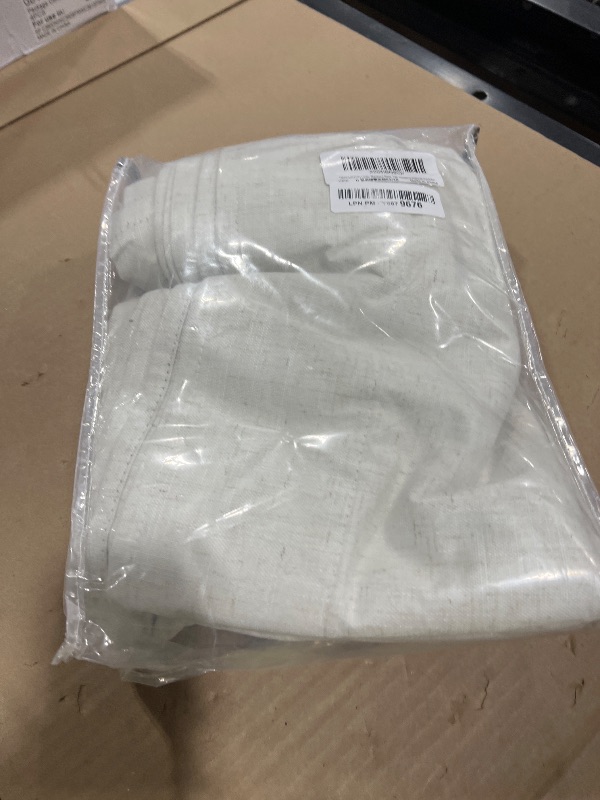 Photo 1 of Cream Linen Blend Blackout Curtains 84 Inch Long 2 Panel Back Tab Thermal Insulated Light Blocking Curtain for Living Room Black Out Drape for Bedroom Neutral Rustic Farmhouse 52x84 Length Ivory White