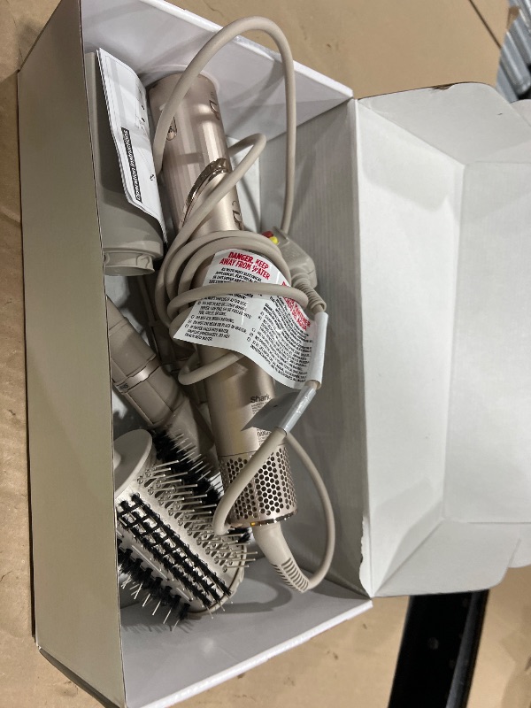 Photo 1 of Shark FlexStyle Air Styling & Drying System, Powerful Hair Dryer Brush & Multi-Styler with Auto-Wrap Curlers, Paddle Brush, Oval Brush, Concentrator Attachment, Stone, HD430