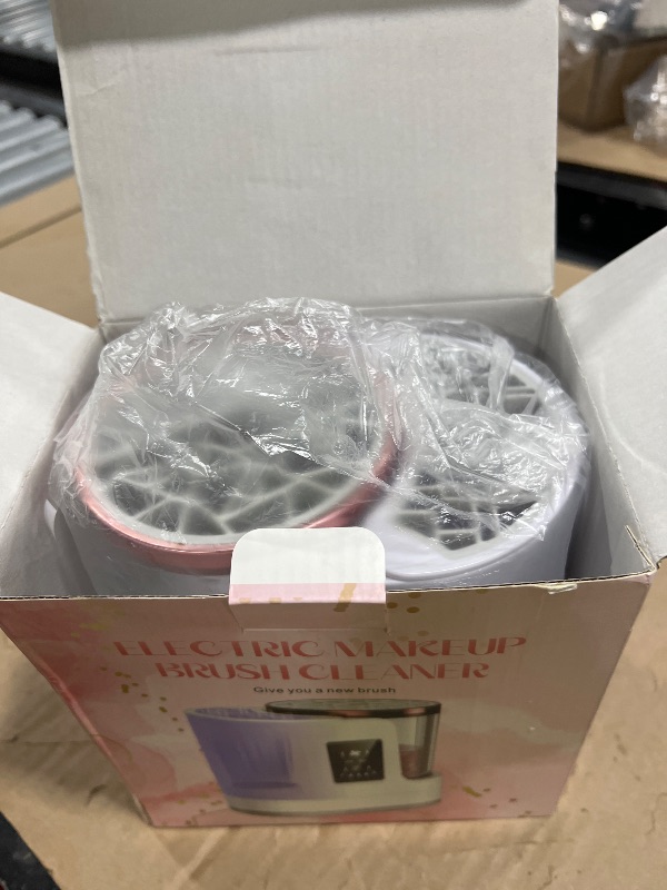 Photo 1 of Electric Makeup Brush Cleaner Machine with Automatic Cleaning and Drying Functions Portable Makeup Brush Cleaner for All Size of Makeup Brushes Gifts for Makeup Lovers