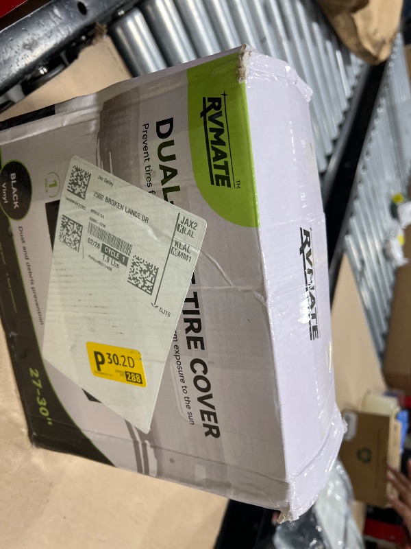 Photo 1 of RVMATE RV Tire Covers, Dual Axle Wheel Cover (1 Pack) Fits 27"-30" Diameter Tires, Waterproof Anti-UV Black Dual Tire Covers RV Accessories