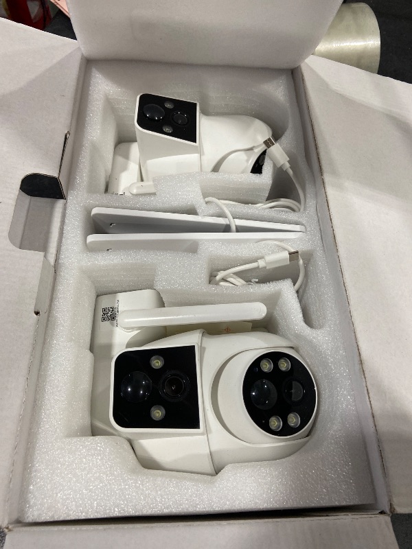 Photo 1 of ANRAN 2 Pack Dual-Lens Solar Security Camera Wireless Outdoor - 3MP Fixed Wide-Angle + PTZ 360° View, Home Security Camera with Color Night Vision, 2-Way Talk, PIR Motion Detection, 100% Wire-Free