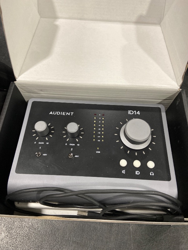 Photo 1 of Audient Audio Interface iD14 MKII, 2 Class-A Microphone Preamps (High Performance USB Audio Interface, USB-C Connector, Monitor Mix and Monitor Panning Function, 2 Headphone Outputs), Black