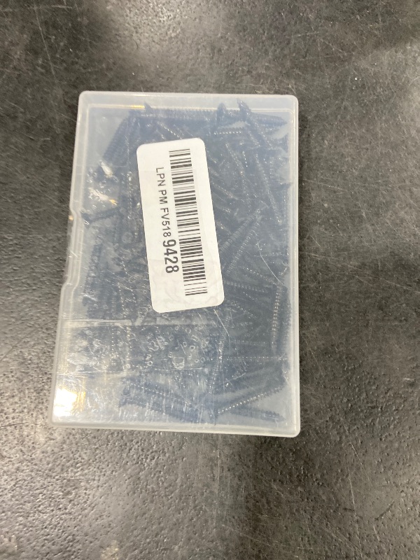 Photo 1 of #8 x 1-1/4" Wood Screws Flat Head Fast Self Tapping Drywall Screws 18-8 Stainless Steel 304 Black Finish, 100 PCS