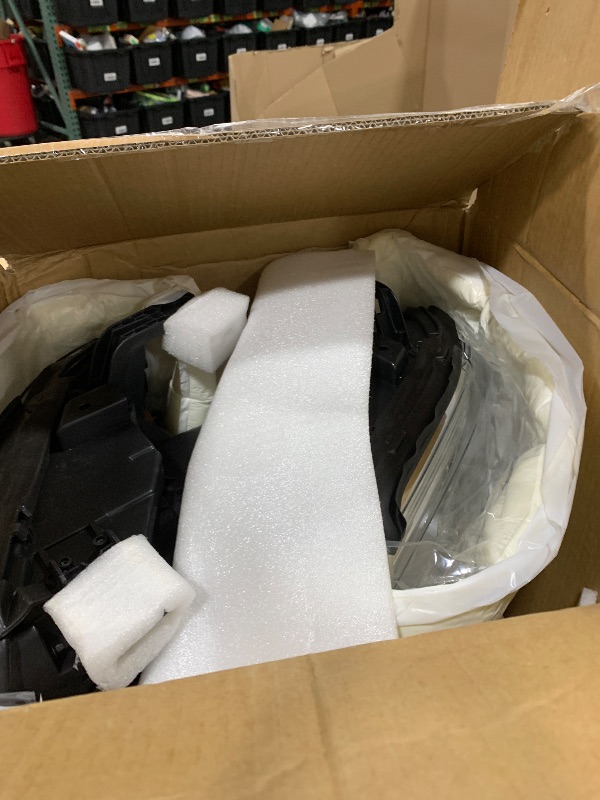 Photo 1 of Headlight Assembly Compatible with GMC Sierra 2014-2018 1500 | 2015-2019 2500HD/3500HD Base/Denali/SLE/SLT, Halogen Headlamp Replacement W/O LED DRL, With Bulbs, Chrome Housing White Reflector