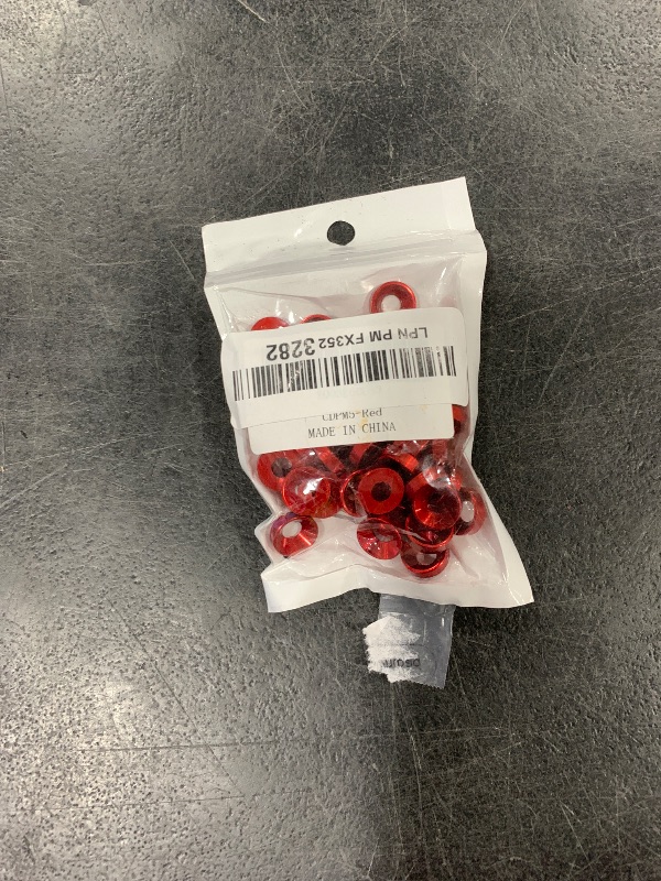 Photo 1 of [60PCS] M5 Finishing Countersunk Washers, Anodized Aluminum Alloy, Head Washers Gaskets Cup Shim for Screw RC/FPV/PC/Drone/Mechanical Accessories Parts, Red Color
