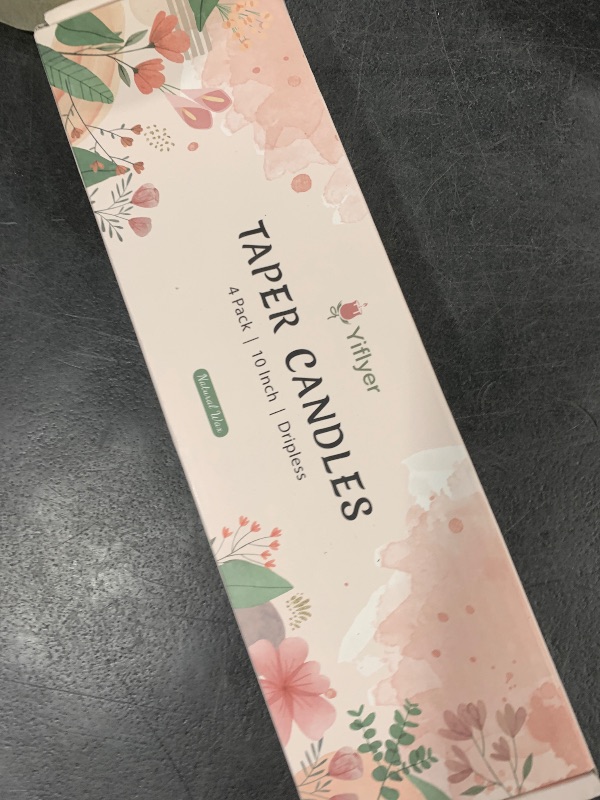 Photo 1 of 10 Inch Gradient-Pink Taper Candles, 4 Packs Unscented Candlesticks for Dinner, Wedding, Valentine’s Day and Home Decoration, Dripless and Smokeless, 8-10 Hours Burn