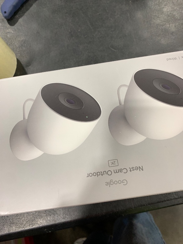 Photo 1 of Google Nest Cam Outdoor (Wired, 2nd Gen) - 2 Pack - Security Camera with 2K Video and Gemini, Night Vision, 2-Way Audio - Works with Google Home - 2025 Model - Snow