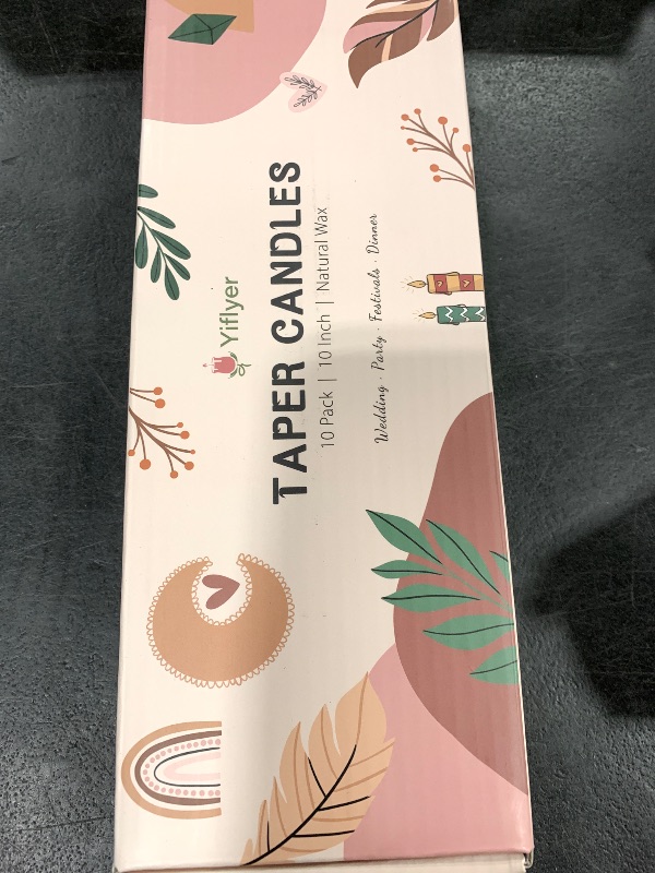 Photo 1 of 10 Inch Pale-Pink Taper Candles for Home Decoration, 10 Pack Unscented Candlesticks for Dinner Wedding Party, Smokeless and Dripless Candle Sticks