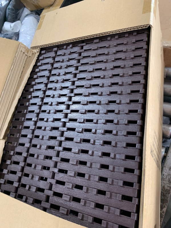 Photo 1 of 27 PCS 12x12 Inch Interlocking Deck Tiles - Waterproof All-Weather Outdoor Patio Flooring for Pool, Balcony, Backyard, Porch & Garden, Coffee