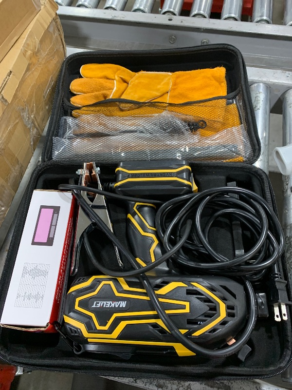 Photo 1 of Portable Handheld Welder 110V, 20-120A IGBT Inverter Welding Machine with Auto Darkening Goggles, Hot Start, Arc force, Extended 8FT Copper Ground Cable, Fits 3/32"-1/8" Welding Rods (20PCS)