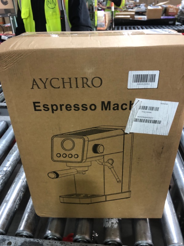 Photo 1 of AYCHIRO 20 Bar Semi-Automatic Espresso Machine, Adjustable Espresso Machine with Pressure Gauge, Compact Espresso Maker with Steam Wand, Cup Warmer for Home & Office