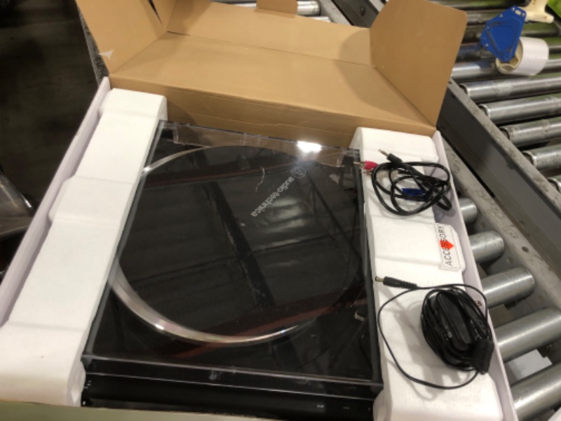 Photo 1 of Audio-Technica AT-LP60X-BK Fully Automatic Belt-Drive Stereo Turntable, Black, Hi-Fi, 2 Speed, Dust Cover, Anti-Resonance, Die-Cast Aluminum Platter