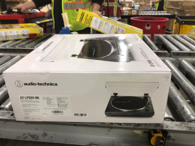 Photo 1 of Audio-Technica AT-LP60X-BK Fully Automatic Belt-Drive Stereo Turntable, Black, Hi-Fi, 2 Speed, Dust Cover, Anti-Resonance, Die-Cast Aluminum Platter