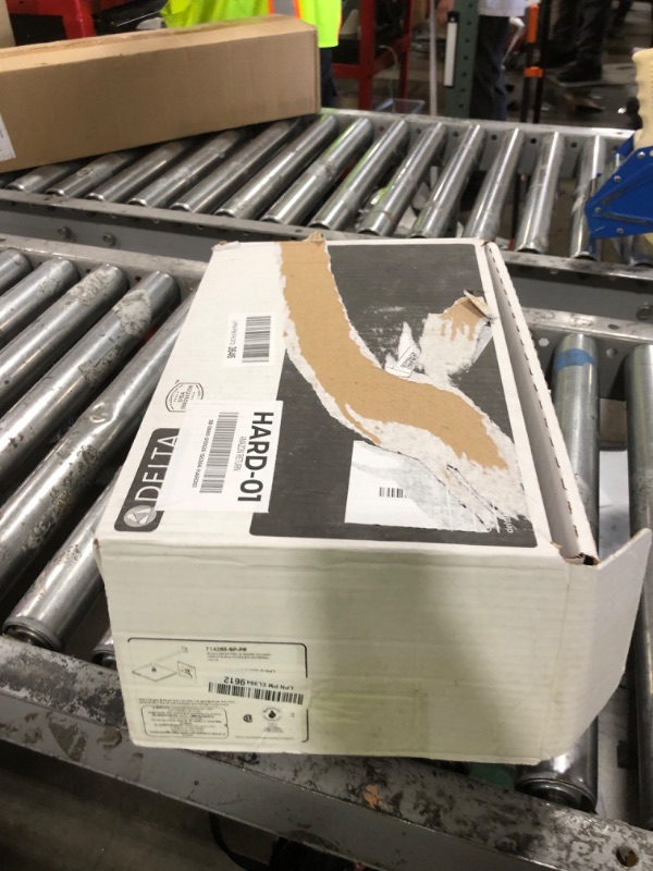 Photo 1 of Delta Modern 14 Series Square Rain Shower Faucet Set, Brushed Nickel Shower Head and Handle Set, Valve Trim Kit, Spotshield Stainless T14268-SP-PP (Valve Not Included)