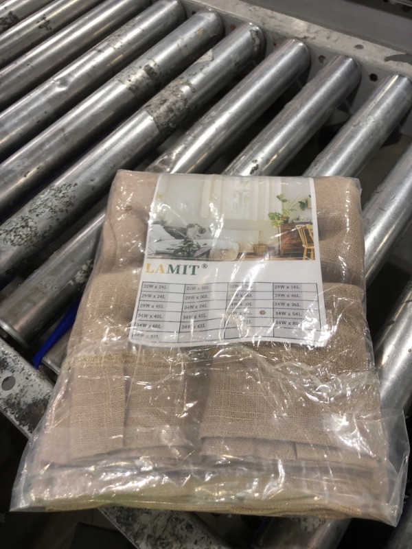 Photo 1 of LAMIT Brown Semi Sheer Linen Curtains 48 Inch Length 2 Panels, Light Filtering Panels Back Tab and Rod Pocket Neutral Drapes for Kitchen/Window/Loft Room, 34 x 48 Inch