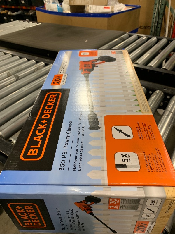 Photo 1 of BLACK+DECKER 20V MAX Pressure Washer, 350 PSI (BCPW350C1)