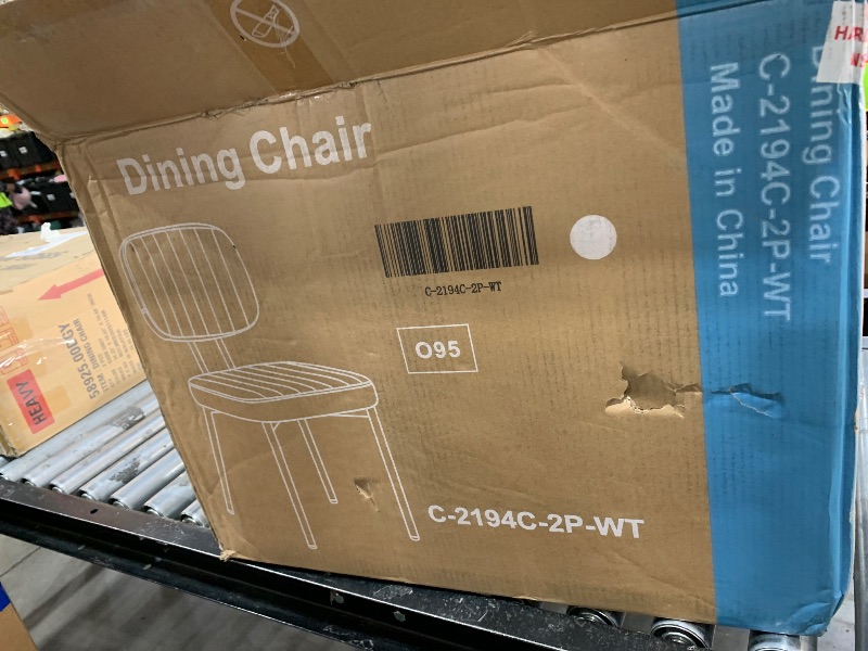 Photo 1 of Sweetcrispy Dining Chairs Set of 4, Upholstered Mid Century Modern Kitchen Accent Chairs with Faux Leather Cushion Seat & Metal Legs for Home Office, Living Room - Cream White