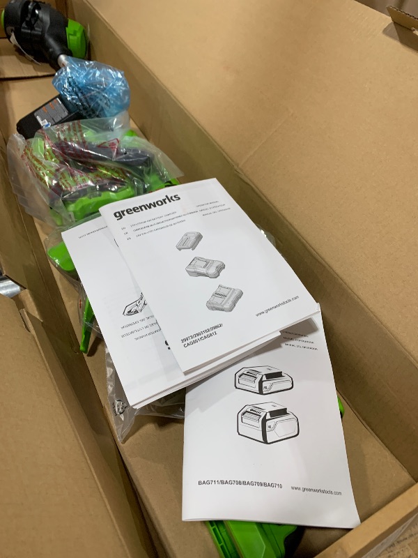 Photo 1 of Greenworks 24V 13" Brushless Cordless String Trimmer, 4.0Ah USB Battery and Charger Included