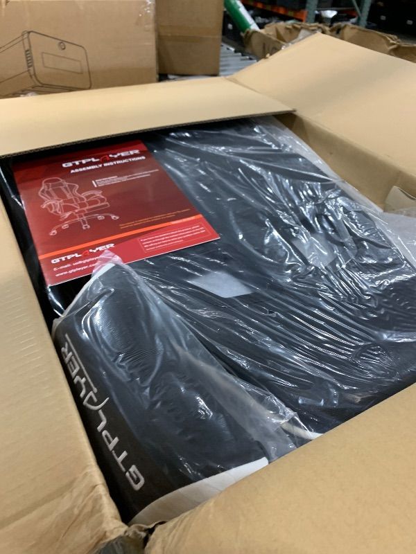 Photo 1 of GTPLAYER Gaming Chair, Computer Chair with Footrest and Lumbar Support, Height Adjustable Game Chair with 360°-Swivel Seat and Headrest and for Office or Gaming (White)