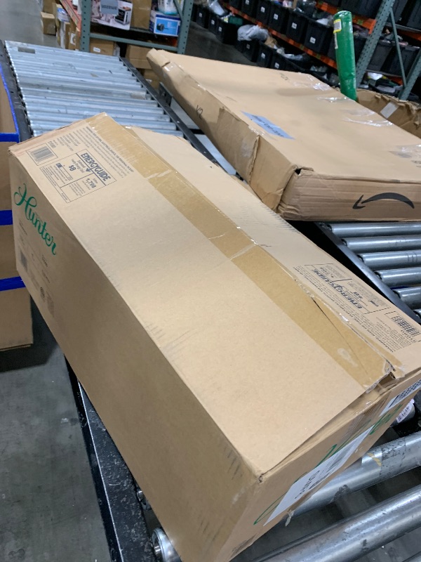 Photo 1 of Hunter 42 inch Indoor Ceiling Fan with LED Light - White Ceiling Fan with Pull Chain, For Bedroom or Living Room, Low Profile Mount, No Remote, 5 Blades, Includes Bulbs - Newsome 51080, Fresh White