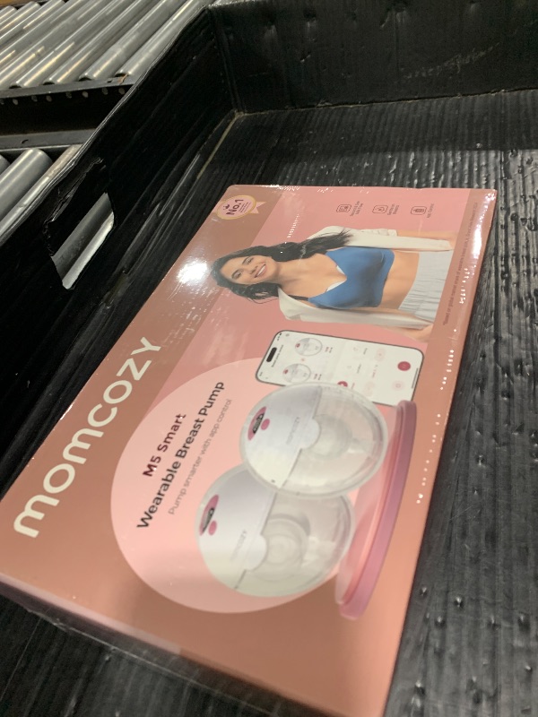 Photo 1 of Momcozy M5 Smart APP Controlled Wearable Breast Pump, Hands-Free Wireless Electric Pump, 3 Modes 9 Suction Levels, BPA-Free, Portable Lightweight, 24mm Flange, 2-Pack Cozy Red