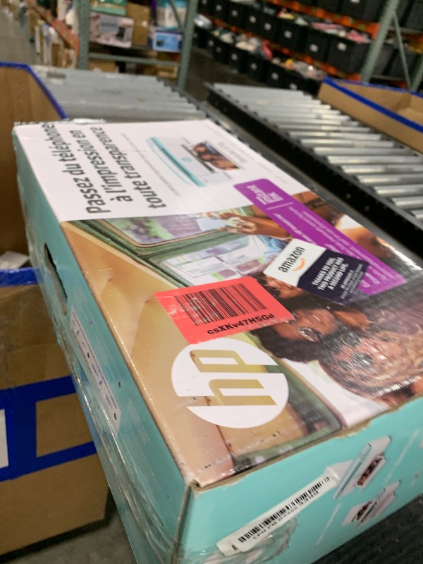 Photo 1 of HP DeskJet 3755 Compact All-in-One Wireless Printer, Instant Ink, Works with Alexa - Seagrass Accent (J9V92A)