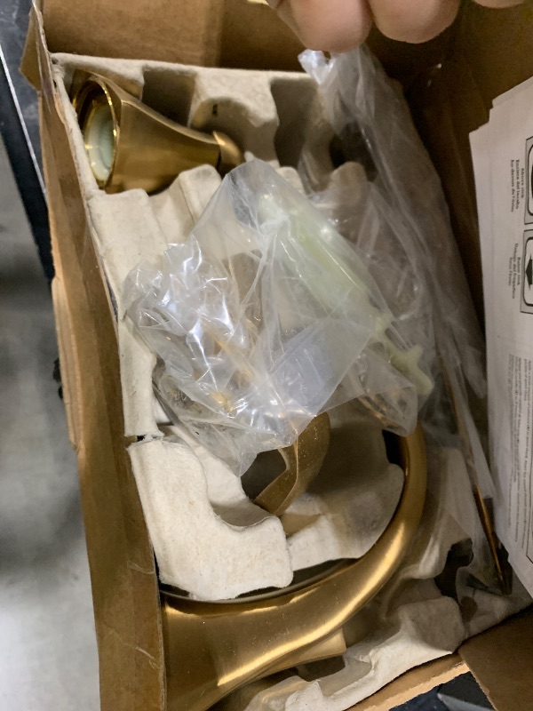 Photo 1 of Moen Voss Brushed Gold Contemporary Two-Handle Widespread Bathroom Sink Faucet Trim Kit for Adjustable 3-Hole Installations, Valve Required, T6905BG