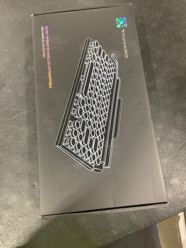 Photo 1 of Retro Typewriter Wireless Mechanical Gaming Keyboard, Bluetooth 5.0 Office Computer Vintage Keyboards 83-Key Blue Switches Punk Round Keycap, LED Backlight, Compatible with PC/Laptop/Pad/Phone, Wood