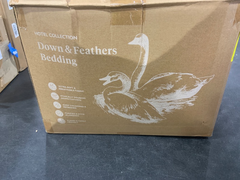 Photo 1 of APSMILE Luxurious Down Feather Fibers Comforter California King - Ultra-Soft Fluffy Duvet Insert, High Fill-Power Hotel Comforter, 57 Oz Medium Warmth Bedding for All Season (Solid White, 104x96)