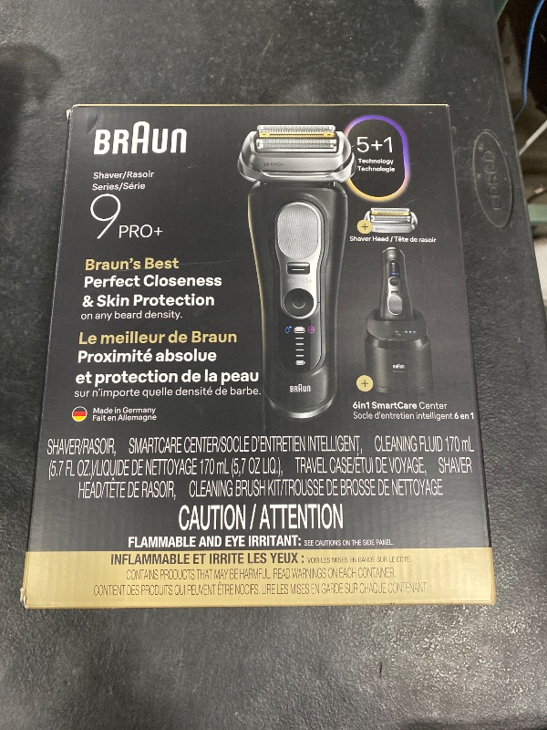 Photo 1 of Braun Series 9 PRO+ Electric Shaver, Pro SensoAdapt, 6in1 SmartCare Center, Wet & Dry Razor, 9660CCPS, Black