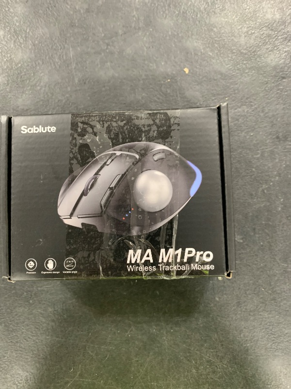 Photo 1 of SABLUTE MAM1 Pro Ergonomic Wireless Trackball Mouse, Adjustable 0°/18° Angle, Thumb Control, Quiet Clicks, 3 Multi-Device Bluetooth & USB Receiver, Rechargeable Mouse for Office, Windows Mac