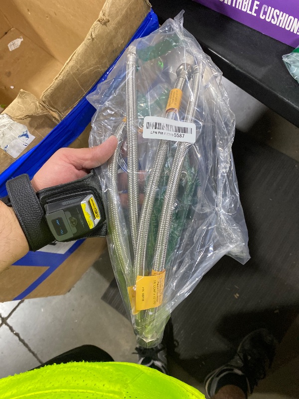 Photo 1 of [4-Pack] PROCURU 16-Inch (1.3Ft) x 3/8" Comp x 1/2" FIP Faucet Hose Connector, Stainless Steel Braided Supply Line, Certified Safe (9SF16-4P)