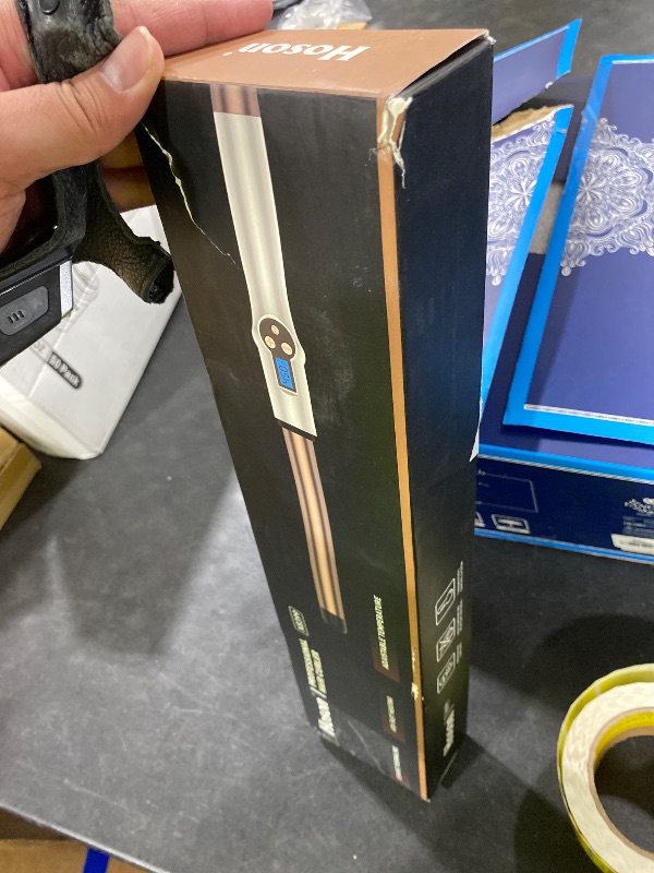 Photo 1 of 1 Inch Extra Long Barrel Curling Wand, Ceramic Tourmaline Curling Wand Professional Dual Voltage with Adjustable Temperature