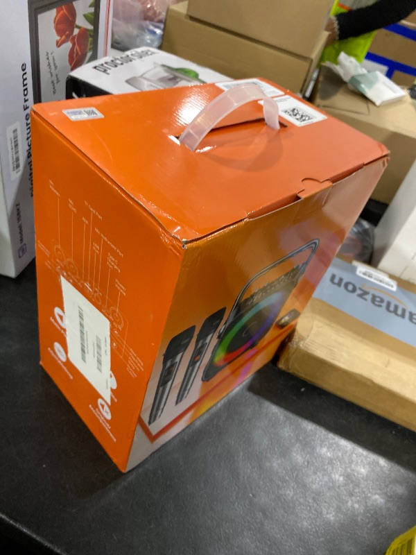 Photo 1 of Karaoke Machine, Portable Bluetooth Speaker with 2 Wireless Microphones for Adults & Kids with Lights, Karaoke Microphone with PA System Supports USB/TF/REC/FM/AUX for Home Party Home System Packages