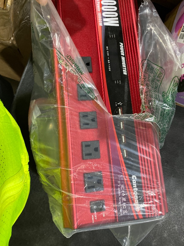 Photo 1 of Cantonape 5000W Power Inverter 12V to 110V/120V DC to AC with LCD Display, Remote Controller 5 x AC Outlets and 4 x 3.1A USB Car Adapter for Car Truck Boat RV Solar System(no remote just 3 pieces view picture)