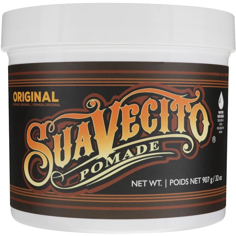 Photo 1 of Suavecito Original Hold Pomade 32 oz, 1 Pack - Medium Hold Hair Pomade For Men - Medium Shine Water Based Wax Like Flake Free Hair Gel - Easy To Wash Out - All Day Hold For All Hairstyles