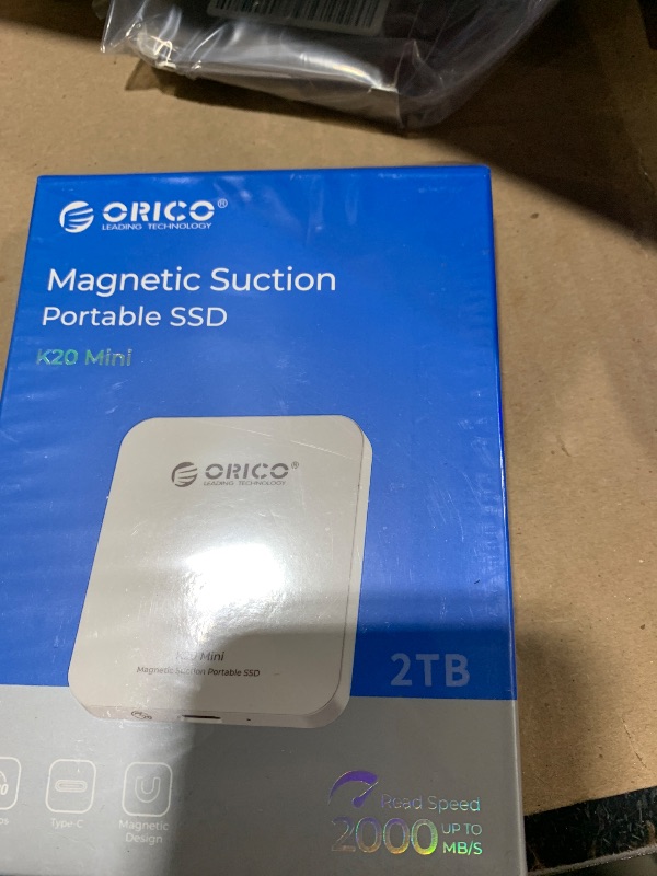Photo 1 of ORICO 2TB Magnetic External SSD, Aluminum Alloy, Up to 2000MB/s, 4K 120Hz ProRes HDR Record and Store, External Solid State Drive, Compatible with iPhone 17 16 Pro Max, Tablet, Computer - K20MINI
