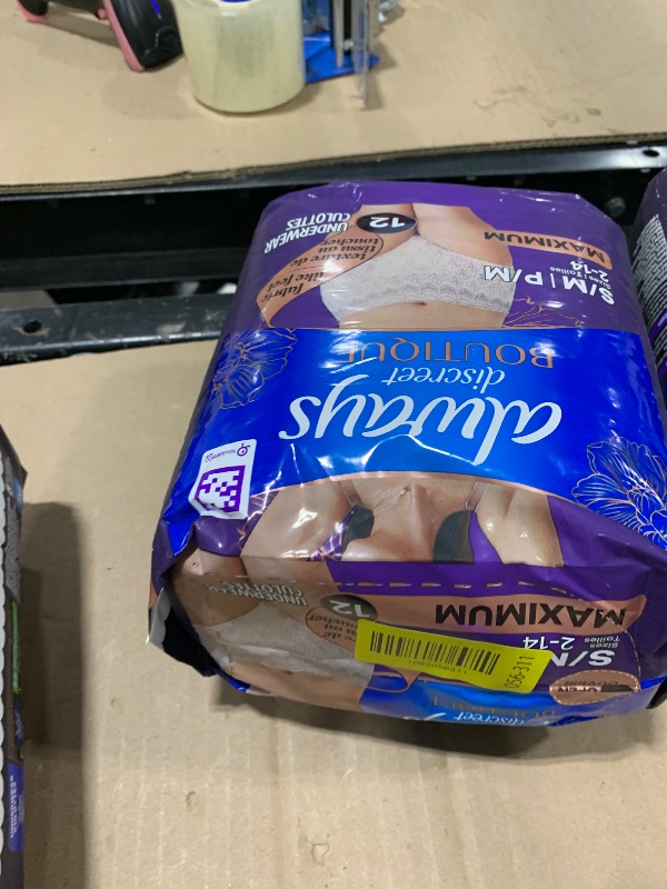 Photo 1 of Always Discreet Boutique Incontinence and Postpartum Underwear for Women, Maximum Protection, Small/Medium, Rosy, 48 Count (4 Packs of 12)