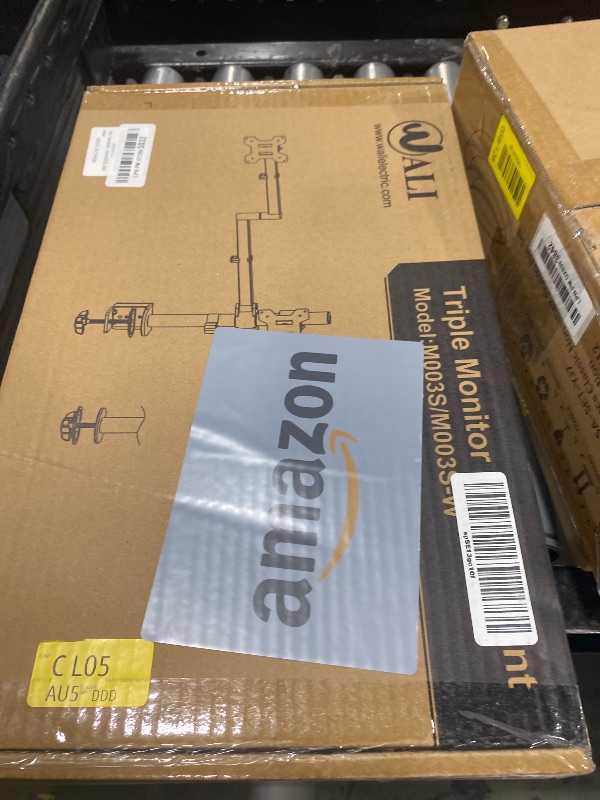 Photo 1 of WALI Triple Monitor Mount, 3 Monitor Desk Mount for 13-27 inch Computer Screens, Holds up to 22 lbs, Triple Monitors Stand for Desk, with Tilt, Swivel, Rotation, VESA 75/100mm (M003S), Black