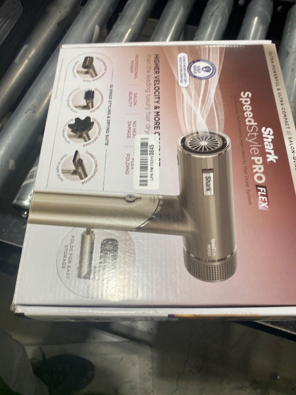 Photo 1 of Shark SpeedStyle Pro Flex Professional Performance High-Velocity Hair Dryer System with Scalp Shield & IQ Speed Styling and Drying Suite, Lightweight, Ionic, No Heat Damage, Mocha Silver, HD542
