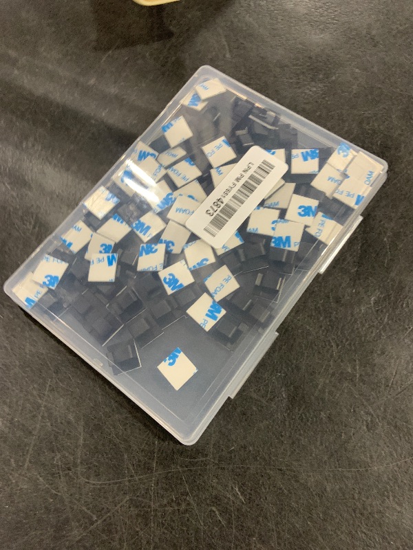 Photo 1 of 100 Pcs Cable Clips, Adhesive Cable Organizer Cord Holder Wire Clip Wire Management Self Adhesive Hooks Wire Holder for Office, Home (Black)