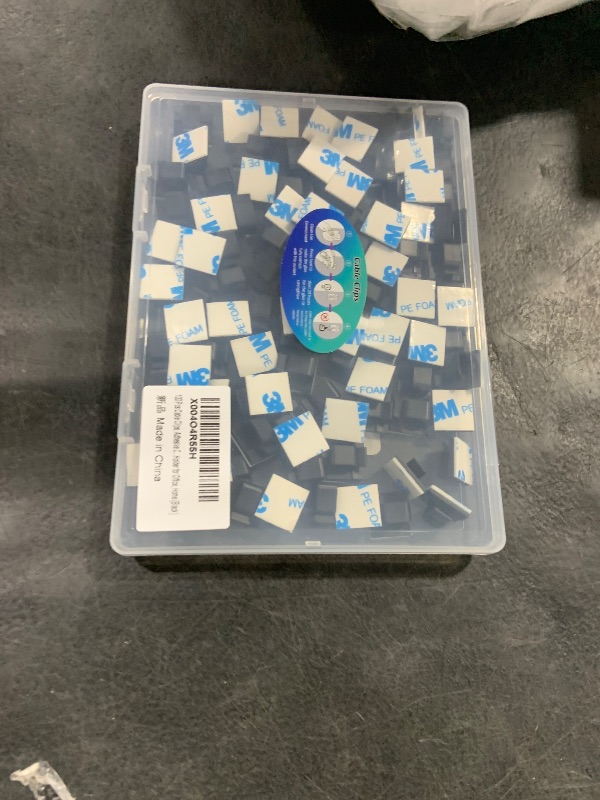 Photo 1 of 100 Pcs Cable Clips, Adhesive Cable Organizer Cord Holder Wire Clip Wire Management Self Adhesive Hooks Wire Holder for Office, Home (Black)