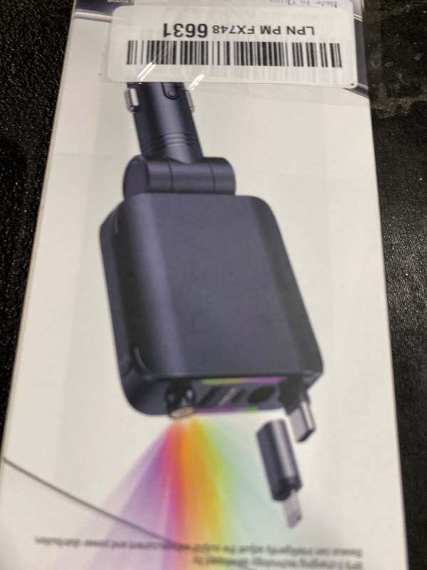 Photo 1 of [2026 Ultra-Slim, 75% Less Space] Retractable Car Charger with Starlight, Max 120W USB C Car Charger Adapter, Cars Phone Chargers Fast Charging, Car Chargers for iPhone 17 16 Pro Max Plus and Android