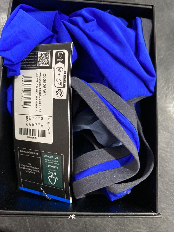 Photo 1 of ARENA Powerskin Carbon Air2 Kneeskin Open Back Women's Racing Swimsuit Small Logo Full Body Short Leg One Piece Athletic Tech Suit, Electric Blue/Dark Gray/Fluo Yellow, US Size 22