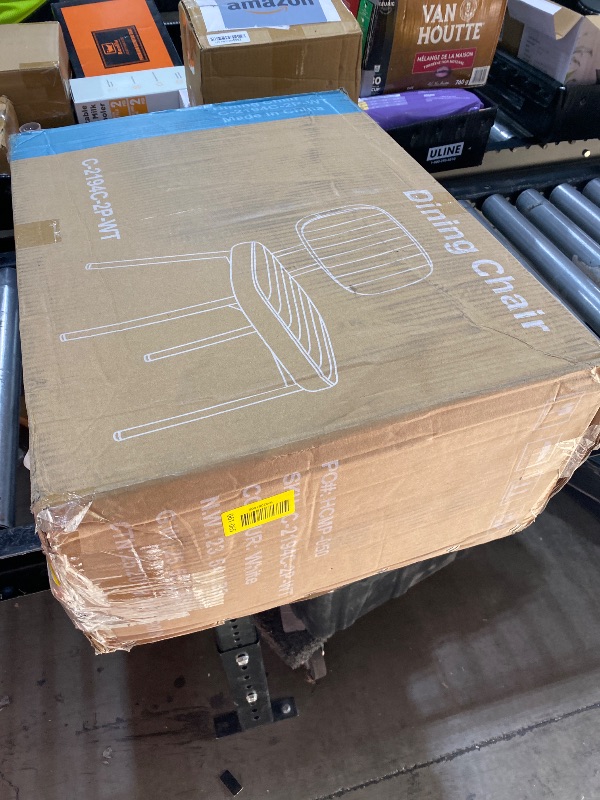 Photo 1 of Sweetcrispy Dining Chairs Set of 4, Upholstered Mid Century Modern Kitchen Accent Chairs with Faux Leather Cushion Seat & Metal Legs for Home Office, Living Room - Cream White