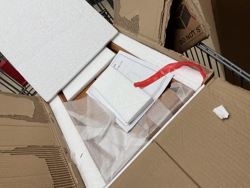 Photo 1 of Walker Edison Mid Century Modern Wood Nightstand Side Table Bedroom Storage Drawer Bedside End Table, 2 Drawer, Caramel